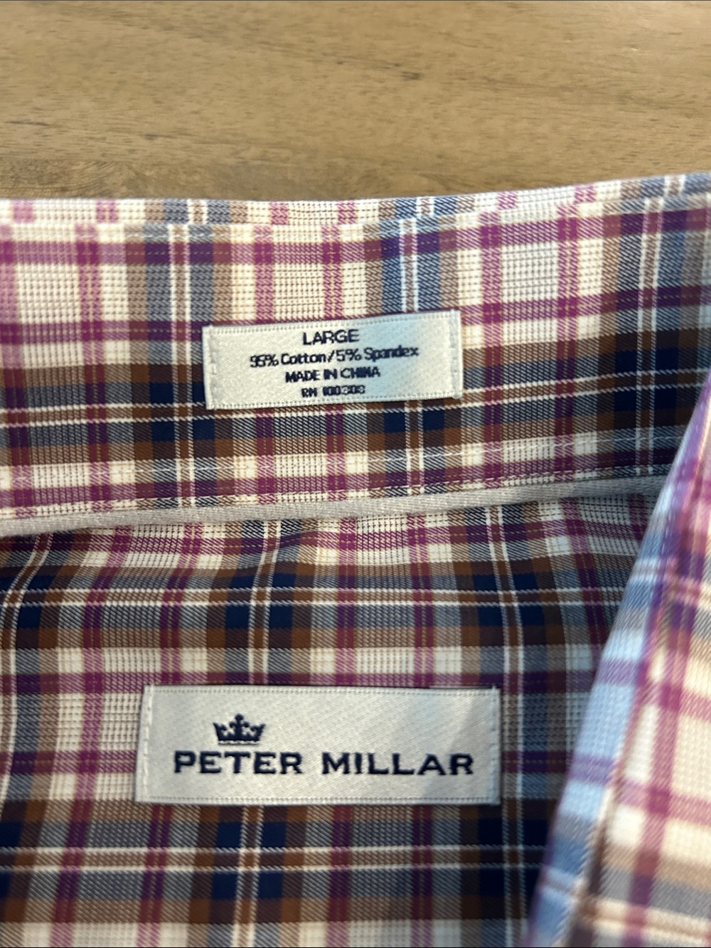 Peter Millar Men's Plaid Button-Down Shirt Size L - Picture 2 of 5